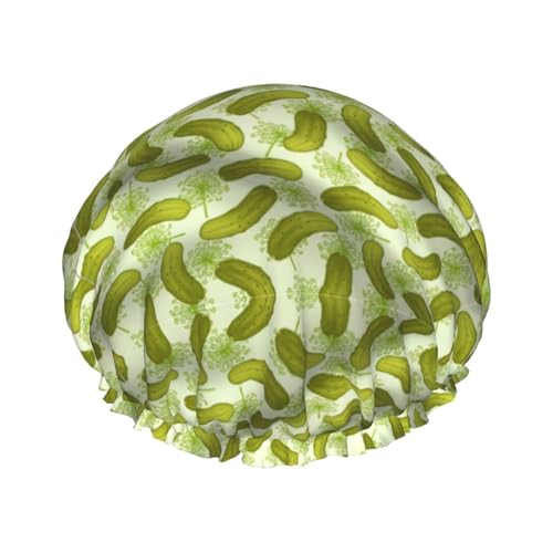 Sushi Dill Pickles Print Leichte Duschhaube für Damen und Herren Wiederverwendbarer Hut Weiche Mütze und Badehaarkappe von KLJnmbb
