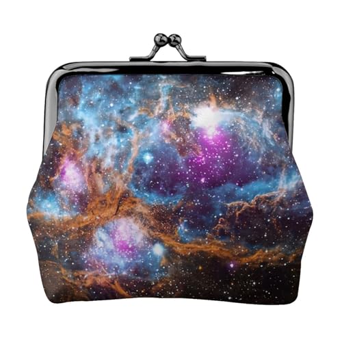 Universum Galaxy Space Print Exquisite Kiss Lock Wallet Compact Versatile Women Coin Purse Small Zipper Pouch von KLJnmbb