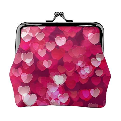 Valentinstag Liebe Herz Druck Exquisite Kiss Lock Geldbörse Kompakt Vielseitig Damen Münzbörse Kleine Reißverschlusstasche von KLJnmbb