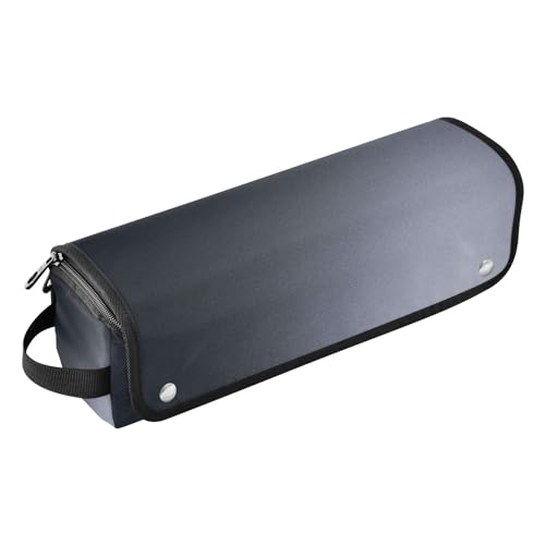 2-in-1-Haar-Werkzeug-Organizer mit Eisenmatte, wasserdicht, flacher Lockenstab, Reise-Organizer für Glätteisen, heiße Werkzeuge und Haarpflegezubehör, Film Noir Reisezubehör von KLL