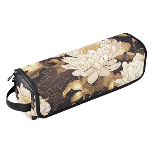2-in-1-Haar-Werkzeug-Organizer mit abnehmbarer hitzebeständiger Matte, wasserdichter Lockenstab Reiseetui für Glätteisen, Glätteisen, Lockenstäbe, goldene Blume, schwarze Reisetasche für Damen 2-in-1-Haar-Werkzeug-Organizer mit abnehmbarer hitzebeständiger Matte, wasserdichter Lockenstab Reiseetui für Glätteisen, Glätteisen, Lockenstäbe, goldene Blume, schwarze Reisetasche für Damen von KLL