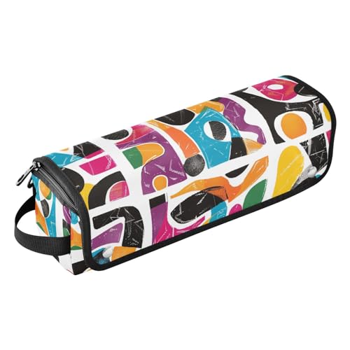 2-in-1-Haar-Werkzeug-Organizer mit herausnehmbarer, hitzebeständiger Matte, tragbarer Haarstyling-Werkzeug-Organizer für Glätteisen, Lockenstäbe, abstrakte weiße Form, Reisetasche für Haare von KLL