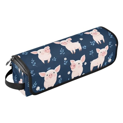 2-in-1-Haar-Werkzeug-Organizer mit hitzebeständigem Pad, Tragetasche, flacher Lockenstab, wasserdichter Organizer für Lockenstab, Glätteisen, flacher Haartrockner, Cartoon, niedliches Schwein von KLL