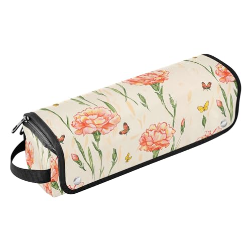 2-in-1-Haar-Werkzeug-Organizer mit hitzebeständigem Pad, großes Glätteisen, Reiseetui für heiße Werkzeuge, Lockenstab und Glätteisen, Volumizer Styler, einzigartige Nelke, pfirsichneutrale Reisetasche 2-in-1-Haar-Werkzeug-Organizer mit hitzebeständigem Pad, großes Glätteisen, Reiseetui für heiße Werkzeuge, Lockenstab und Glätteisen, Volumizer Styler, einzigartige Nelke, pfirsichneutrale Reisetasche von KLL