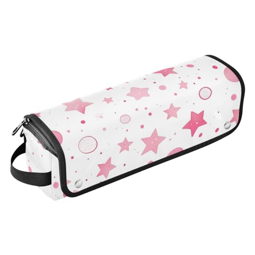 2-in-1 Lockenstab Reiseetui mit abnehmbarer hitzebeständiger Matte, Heizwerkzeuge, Reisetasche, Organizer für Lockenstab Glätteisen, flacher Haartrockner, rosa Sterne, Luftpolstertasche für Damen 2-in-1 Lockenstab Reiseetui mit abnehmbarer hitzebeständiger Matte, Heizwerkzeuge, Reisetasche, Organizer für Lockenstab Glätteisen, flacher Haartrockner, rosa Sterne, Luftpolstertasche für Damen von KLL