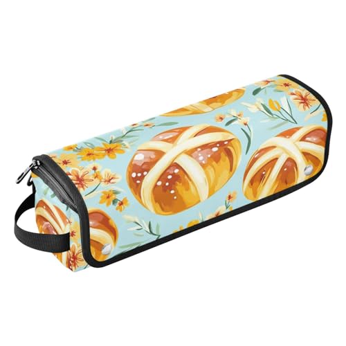2-in-1 Lockenstab Reiseetui mit abnehmbarer hitzebeständiger Matte, für Haarwerkzeuge, Organizer, Aufbewahrungstasche für Lockenstab Glätteisen, flacher Haartrockner, Happy Easter Hot Cross Buns von KLL