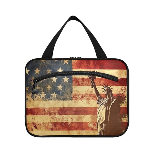 American Statue of Liberty Make-up-Tasche zum Aufhängen, Organizer mit Haken, kompakte Designer-Kosmetiktasche für Reisezubehör, Toiletten-Set de para Mujer L American Statue of Liberty Make-up-Tasche zum Aufhängen, Organizer mit Haken, kompakte Designer-Kosmetiktasche für Reisezubehör, Toiletten-Set de para Mujer L von KLL
