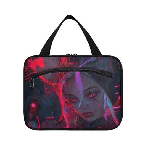 American Vintage Devil Girl Hängende Rasiertasche für Männer Reise mit Haken, Designer-Zubehör, wasserdichte Kosmetiktasche für Essentials für Damen, Camping, Bolso de Mano para Hombre L von KLL