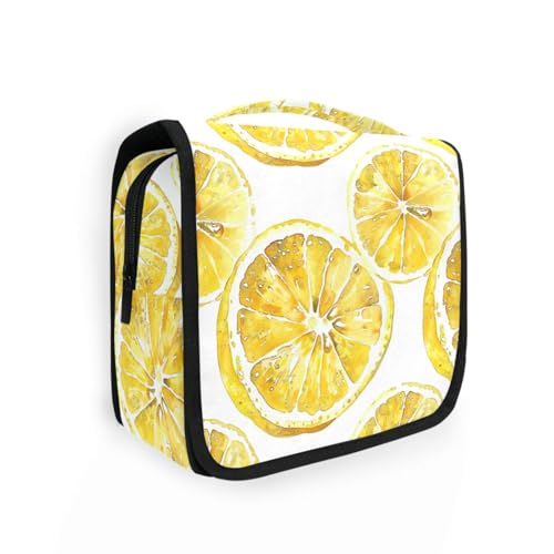 Aquarell-Zitronenbeutel für Damen, mit Haken zum Aufhängen, faltbar, für Toilettenartikel, Reisen Aquarell-Zitronenbeutel für Damen, mit Haken zum Aufhängen, faltbar, für Toilettenartikel, Reisen von KLL