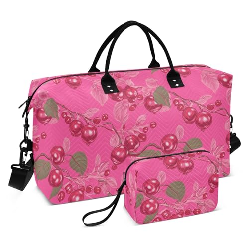 Art Seagrape Fruit Hot Pink Dekorative Handgepäcktasche Wochenendtasche Turnbeutel mit verstellbarem Riemen für Trekking Wasserdicht Bolso Para von KLL