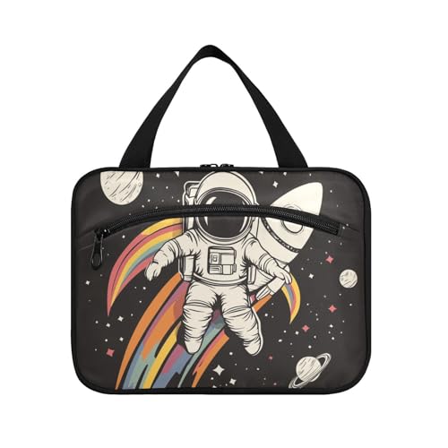 Astronaut Rainbow Planet Hänge-Reise-Set für Herren mit Haken, Designer-Chic-Toiletry Organizer für Zubehör, Muss für Badezimmer, Bolso de para Mujer L von KLL