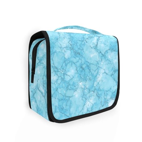 Blau-grüne unregelmäßige Marblexturravel-Make-up-Tasche für Damen, mit Haken zum Aufhängen, essentielle Kosmetiktaschen, Kreuzfahrten Blau-grüne unregelmäßige Marblexturravel-Make-up-Tasche für Damen, mit Haken zum Aufhängen, essentielle Kosmetiktaschen, Kreuzfahrten von KLL