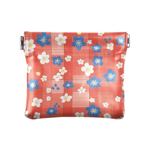 Blaue Blume PU-Leder kleine Münze tragbarer Schmuck für Frauen von KLL