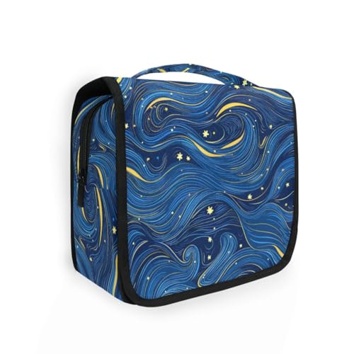 Blue Waves at Night Kulturbeutel für Frauen mit Haken zum Aufhängen Bürstentasche Hotel Blue Waves at Night Kulturbeutel für Frauen mit Haken zum Aufhängen Bürstentasche Hotel von KLL