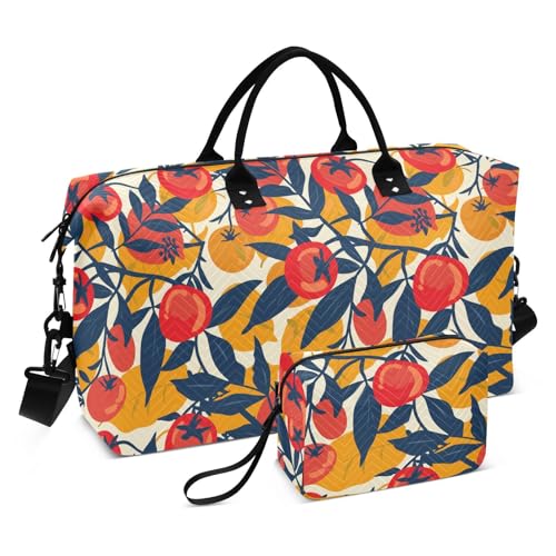 Bolsa para en Avion, dekorative Wochenendtasche, Turnbeutel, Sport-Tragetasche, Kulturbeutel für Sport, 2-teiliges Set, Rot von KLL