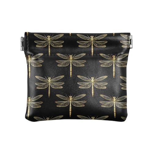 Bright Gold Libelle Damen Leder Münzgeldbörse Wasserdicht Kleingeldbörse für Frauen von KLL