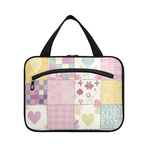 Buffalo Pastell Patchwork Hängende Herren-Kulturtasche mit Haken, wasserdichte Designer-Tasche für Toilettenartikel für Reisende, Reisen, Bolsos para Hombre L von KLL