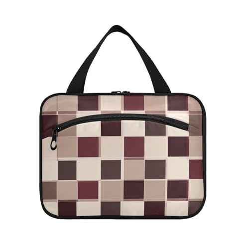 Buffalo Plaid Check Burgundy Neutral Hanging Shaving Kit Travel Bag with Hook, Designer Necessities Shaving Kit Bag for Men for Dad Travel bolso de para Mujer L Buffalo Plaid Check Burgundy Neutral Hanging Shaving Kit Travel Bag with Hook, Designer Necessities Shaving Kit Bag for Men for Dad Travel bolso de para Mujer L von KLL