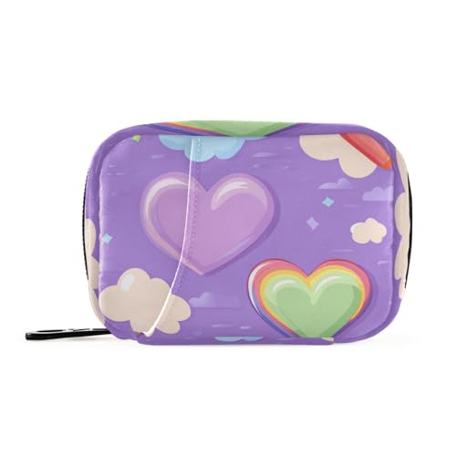 Bunte Herzförmige Medikamententaschen mit herausnehmbaren Fächern, Organizer, Reißverschluss, wiederverwendbare Geldbörse von KLL