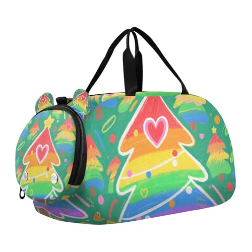 Bunte Reisetasche für Mädchen, mit Schuhfach, großes Fassungsvermögen, Handgepäck für Reisen, Sport, Reisetasche, Wochenende von KLL