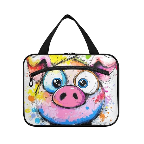 Bunte lustige Schweine-Hängetasche für Männer auf Reisen mit Haken, Designer-schicker Kulturbeutel für Mutter, Urlaub, Bolso de Mano para Hombre L von KLL