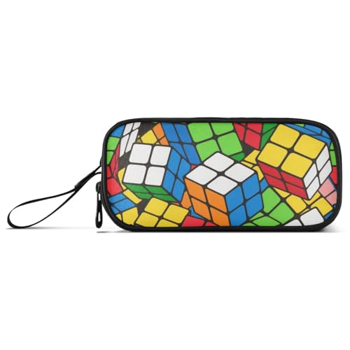 Buntes Cartoon-Würfel-Federmäppchen, Nylon, großes Fassungsvermögen, Federmäppchen, Schule, Schreibwaren für High School Kinder von KLL