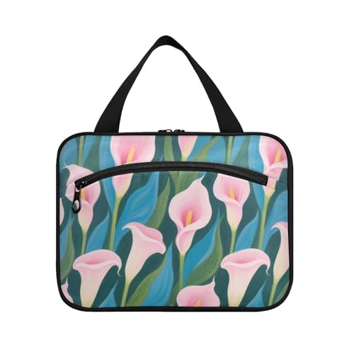 Calla-Lilie, hängende Toilettenartikel-Reisetasche mit Haken, Designer-Essentials, Rasierset, Tasche für Herren, Papa, Badezimmer, Brochas, Maquillaje L, Rosa / Blau von KLL