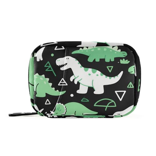 Cartoon-Dinosaurier-Hintergrund, mit abnehmbaren Fächern, wiederverwendbar, für Geldbörse, Schwarz von KLL