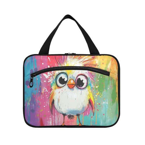 Cartoon-Fuuny-Vogel-Reisetasche für Herren mit Haken, Designer-Zubehör, Make-up-Tasche für Damen, Reisen, Camping, estuche para guardar maquillaje L von KLL