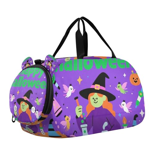 Cartoon Halloween Hexe Kinder Seesack mit Schuhfach Multifunktionale Gymnastik Sporttasche für Strand Schwimmen Taschen Pool Sport von KLL