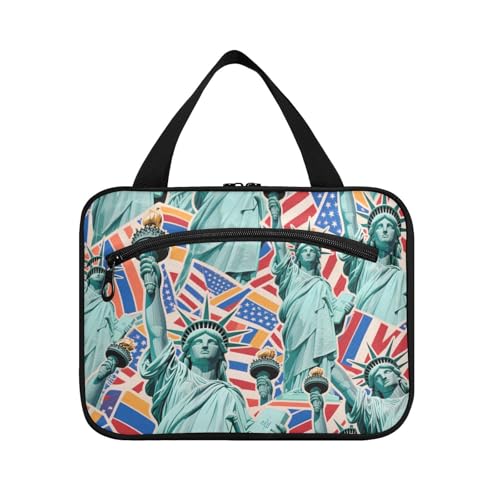 Cartoon-Mode-Kulturbeutel für Herren, Freiheitsstatue, zum Aufhängen, mit Haken, Designer-Make-up-Tasche für Auto, Reisen, Muss Arbeit, Cartera para maquillaje L von KLL