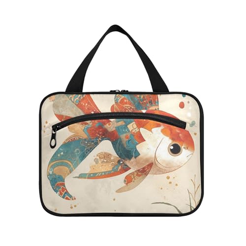 Cartoon-Tasche mit niedlichem Fisch, bunte hängende Reisetasche, mit Haken, waschbare Designer-Tasche mit Fächern für Damen, Reisen, Fitnessstudio, Bolso, Viajero para Mujer L von KLL