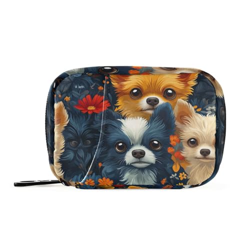 Chihuahua Reise-Medikamententasche mit abnehmbaren Fächern, tragbare Pillendose, große Handtasche (Marineblau) von KLL