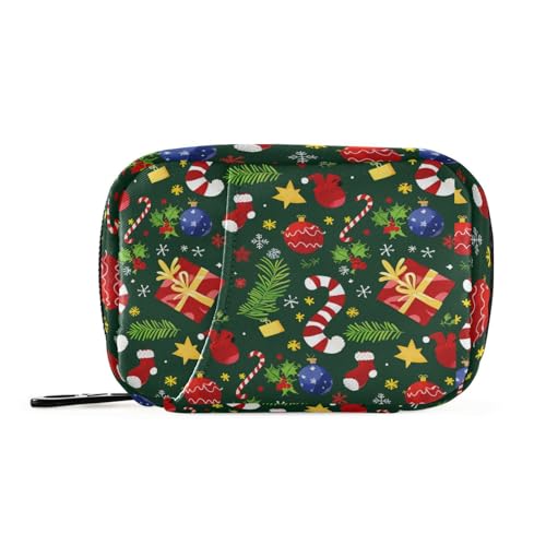 Christmas Deco Holly Medizintasche für Reisen mit abnehmbaren Fächern, praktischer Reise-Organizer für Geldbörse Christmas Deco Holly Medizintasche für Reisen mit abnehmbaren Fächern, praktischer Reise-Organizer für Geldbörse von KLL