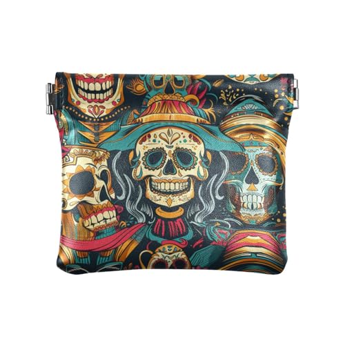 Cinco De Mayo Carnival Of The Dead Frauen PU Leder Münzbörse Wasserdicht Kleingeld Geldbörse für Mädchen Frauen Damen von KLL