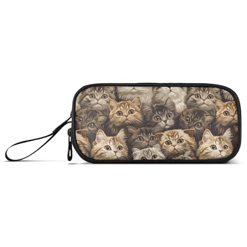 Cunning Scottish Fold Cats Brown Nylon Pencil Bag with Handle Large Capacity Pencil Case for College Stationery for Elementary Kids Cunning Scottish Fold Cats Brown Nylon Pencil Bag with Handle Large Capacity Pencil Case for College Stationery for Elementary Kids von KLL