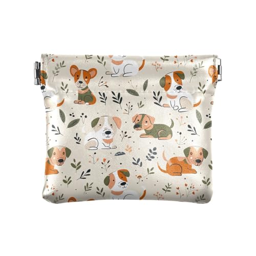 Cute Dog2 Kleine Münztasche aus PU-Leder für Damen und Herren von KLL