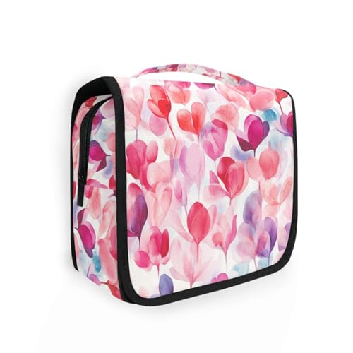 Cyclamen Persicum Beauty Flowers Kosmetiktasche für Damen mit Aufhängehaken Wasserdichte Tasche mit Fächern WC von KLL