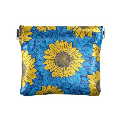 Damen-Geldbörse aus Leder, Sonnenblumengelb, tragbare Organisationstaschen für Frauen von KLL