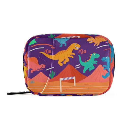Dinosaurier-Bergmedizintaschen-Organizer mit abnehmbaren Fächern, praktischer täglicher Pillen-Organizer für Brieftasche von KLL