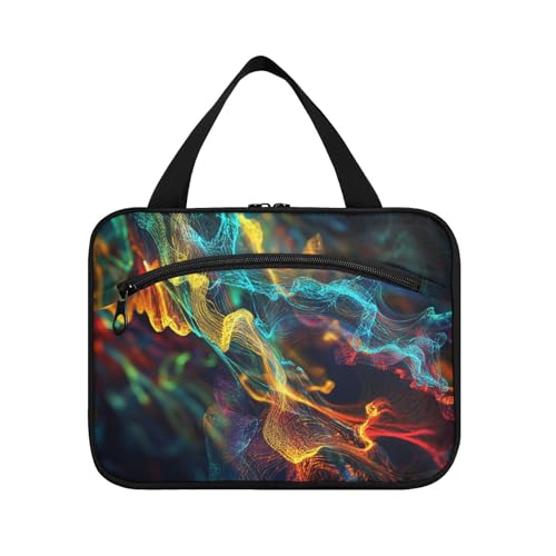 Dreidimensionale blaue gelbe Licht-Hängetaschen für Reisen mit Haken, tragbare Designer-Make-up-Taschen für Reisen, Essentials für Damen, Fitnessstudio, Esuche Para Guardar Maquillaje L von KLL