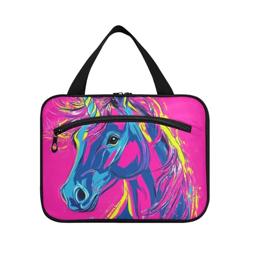 Einhörner Kulturbeutel zum Aufhängen für Herren mit Haken, Designer-Kulturbeutel für Reisezubehör, Urlaub, Esuche de maquillaje para Mujer L von KLL