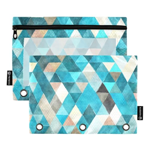 Fashion Geometrie Trend (55) Ringbuch Tasche Federmäppchen für 3 Ringe Ordner mit Ordnerlöchern für Kinder Schreibwaren Organizer Upplies von KLL