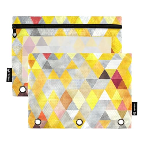 Fashion Geometrie Trend (9) Ringe Binder Tasche Make-up Tasche für Binder Ordner mit 3 Ringen für Prüfung Schreibwaren Zubehör, Mode Geometrie Trend (9), 1 Größex2, Cartoon, Modischer Geometrie-Trend von KLL