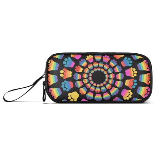 Federmäppchen aus Nylon, Regenbogenfarben, Fußabdrücke, für Teenager, hohe Kapazität, großes Federmäppchen, Schreibwaren für Büro, Kinder von KLL