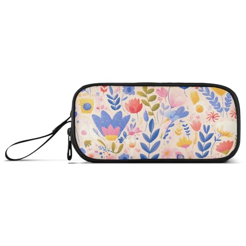 Federmäppchen aus Nylon, bunt, niedliche Blumen, großes Fassungsvermögen, Federmäppchen für Kinder, Schreibwaren-Tasche für Büro, Lehrer von KLL