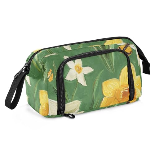 Federmäppchen für Ölgemälde, Narzissen, Grün, großes Fassungsvermögen, leicht, für Kinderkosmetik von KLL