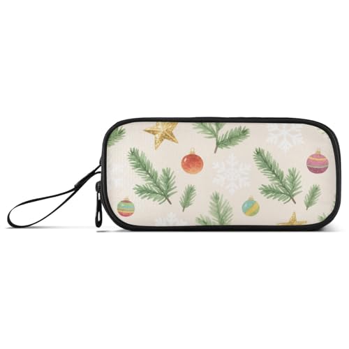 Federmäppchen mit Aufschrift "Merry Christmas", Grün, Stechpalme, Nylon, hohe Kapazität, Federmäppchen für Mädchen, Schule, Schreibwaren für Grundschule von KLL