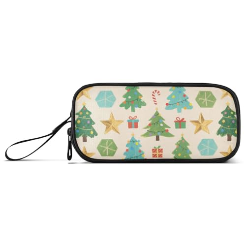 Federmäppchen mit Aufschrift "Merry Christmas", Nylon, Reißverschluss, hohe Kapazität, Federmäppchen für Teenager, Mädchen, Schreibwarentasche für Mittelschule, Kinder von KLL