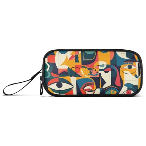 Federmäppchen mit abstrakten Augen, Nylon, für Kinder, großes Fassungsvermögen, College-Federmäppchen, Schreibwaren für College, Teenager, Mädchen von KLL